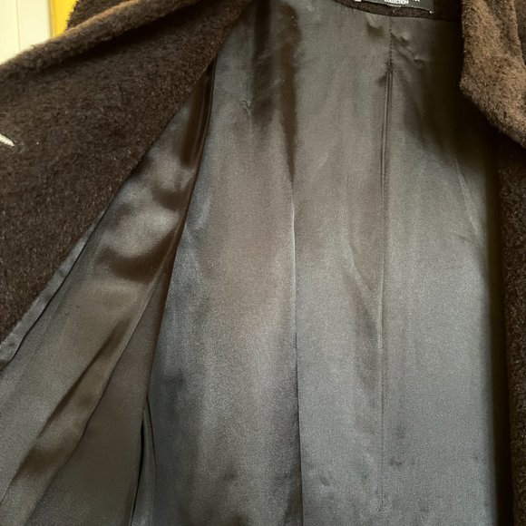 Women's Alpaca & Wool Coat, Size XL, Brown - Picture 8 of 9